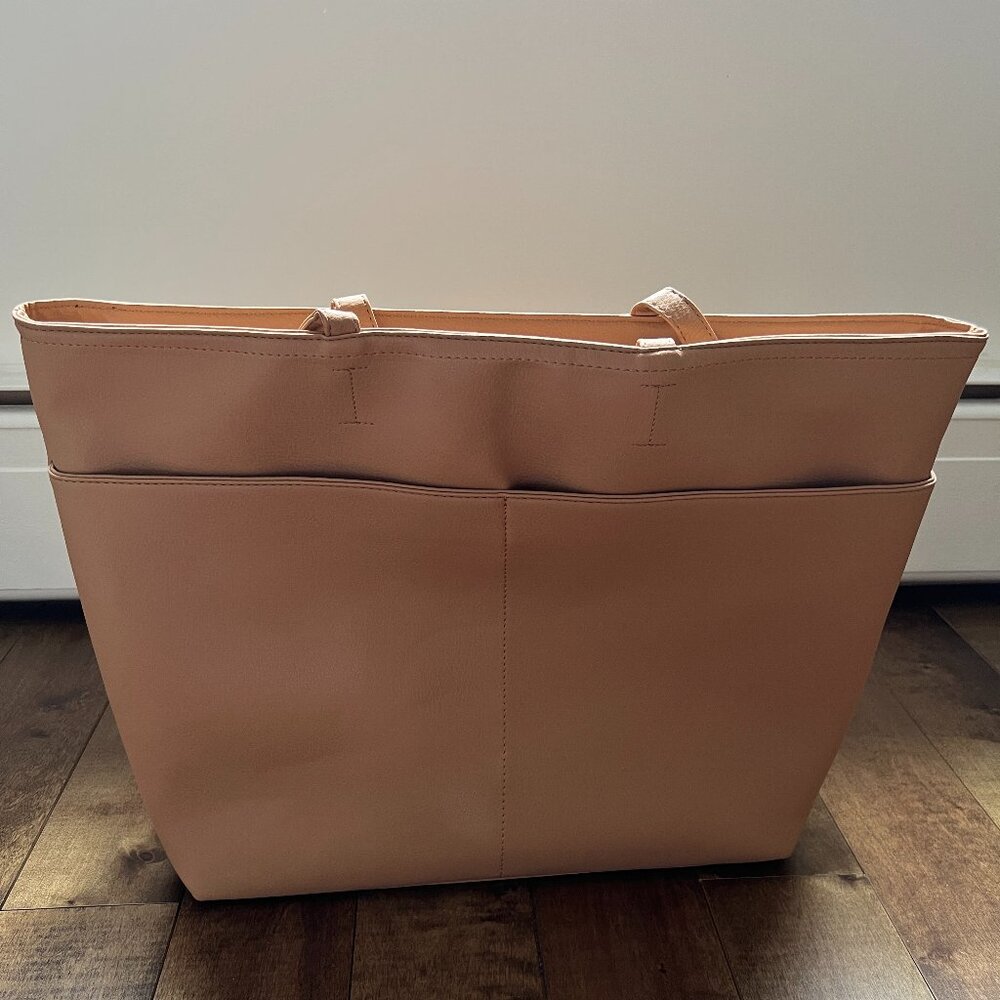 Bon Voyage Beige Brown Large Shoulder Tote Bag with Coin Purse - NWT